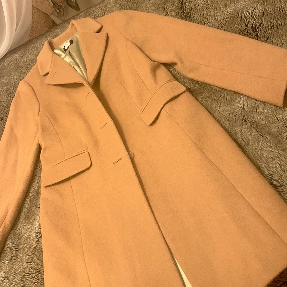 Long tan wool coat